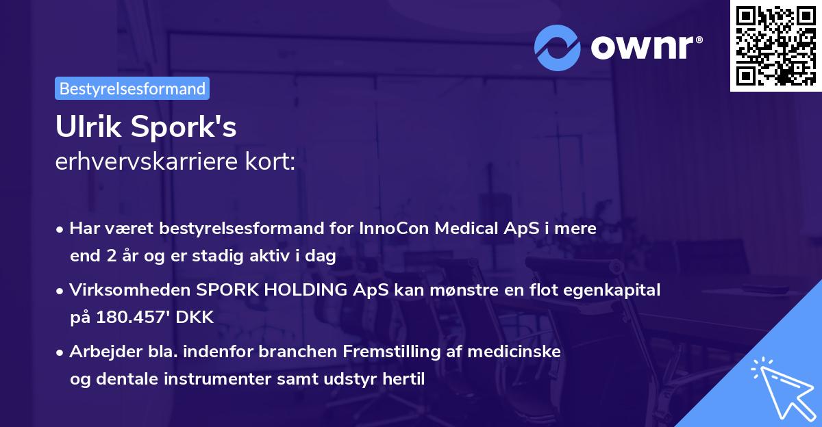 Ulrik Spork's erhvervskarriere kort
