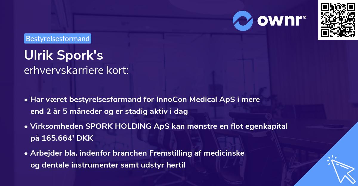 Ulrik Spork's erhvervskarriere kort