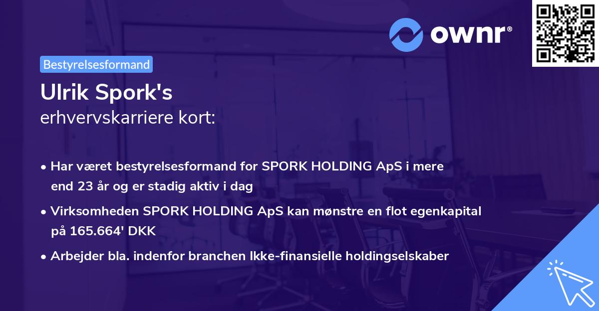 Ulrik Spork's erhvervskarriere kort