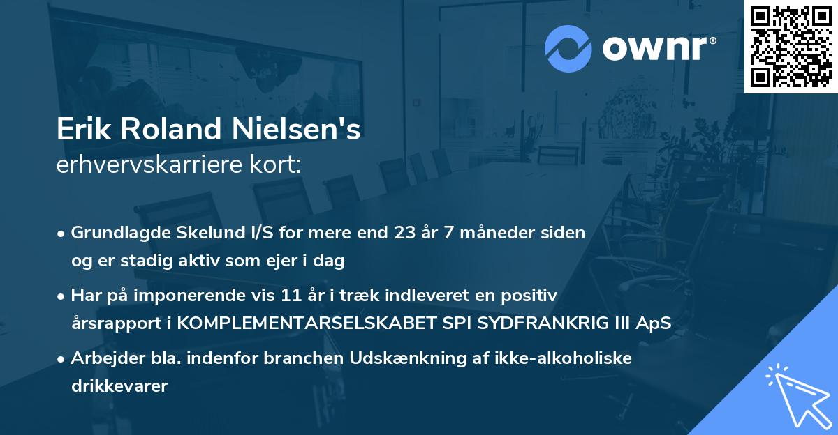 Erik Roland Nielsen's erhvervskarriere kort