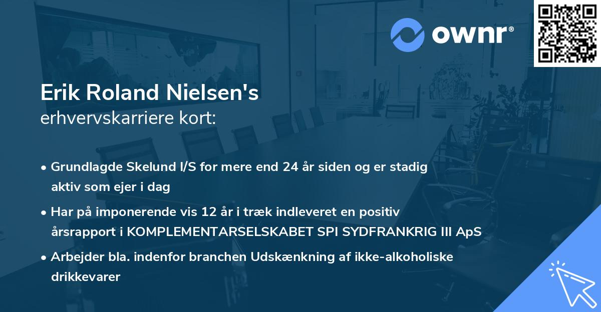 Erik Roland Nielsen's erhvervskarriere kort