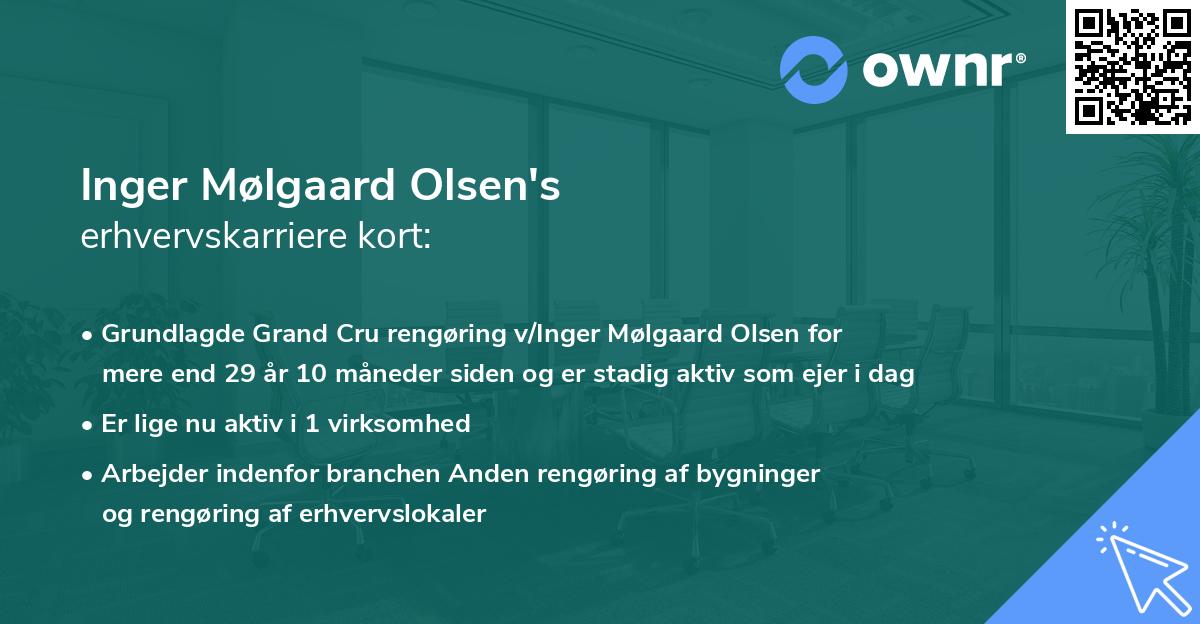 Inger Mølgaard Olsen's erhvervskarriere kort