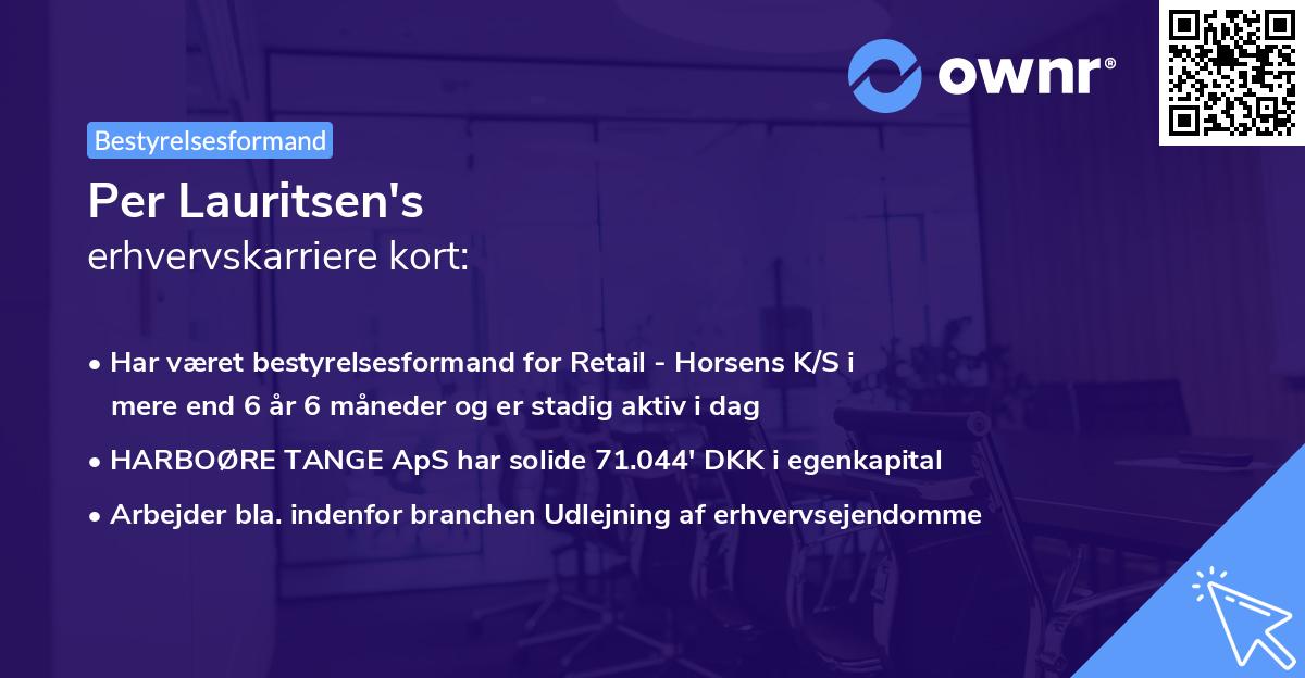 Per Lauritsen's erhvervskarriere kort