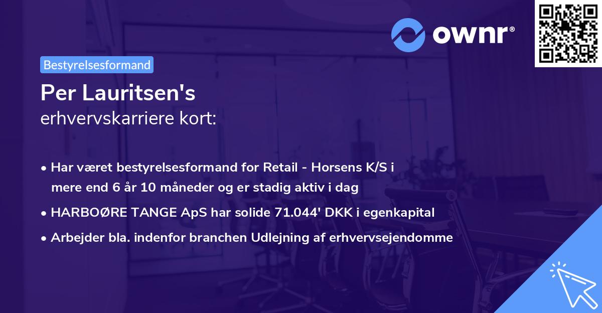 Per Lauritsen's erhvervskarriere kort