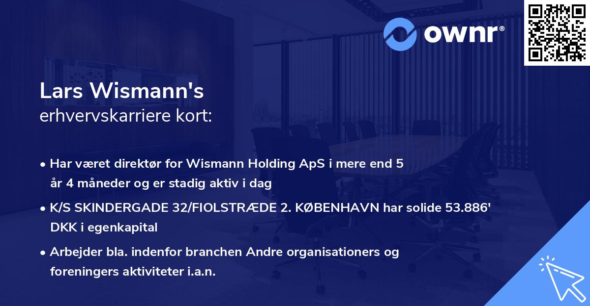 Lars Wismann's erhvervskarriere kort