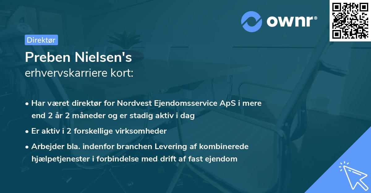 Preben Nielsen's erhvervskarriere kort