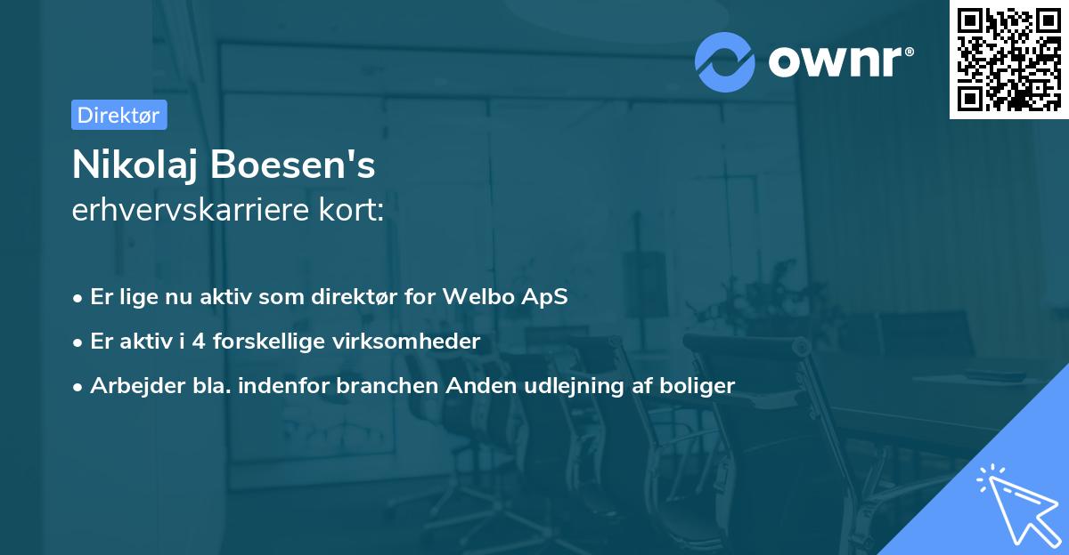 Nikolaj Boesen's erhvervskarriere kort