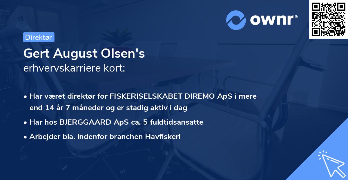 Gert August Olsen's erhvervskarriere kort