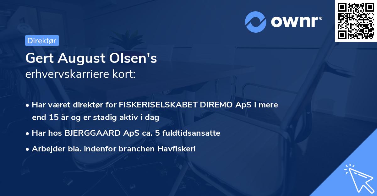 Gert August Olsen's erhvervskarriere kort