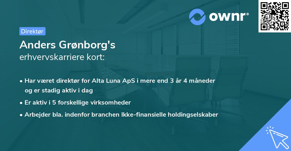 Anders Grønborg's erhvervskarriere kort