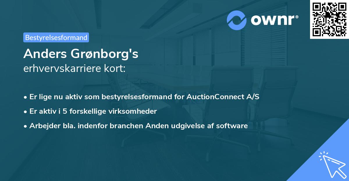 Anders Grønborg's erhvervskarriere kort