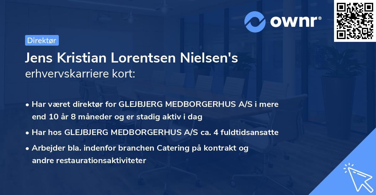Jens Kristian Lorentsen Nielsen's erhvervskarriere kort