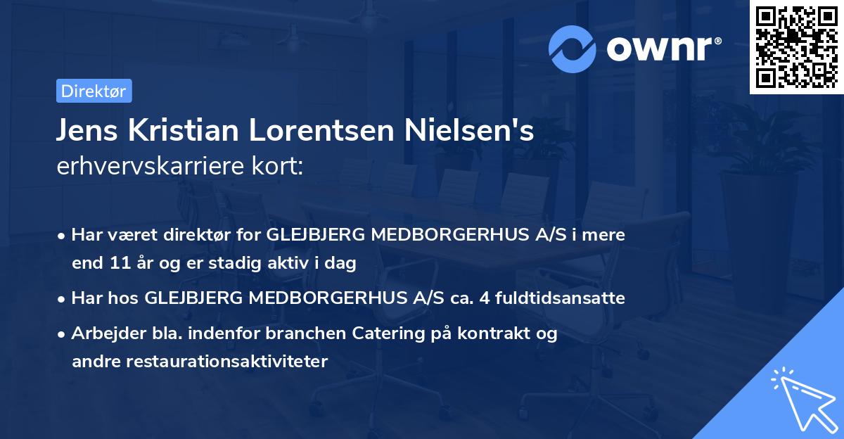 Jens Kristian Lorentsen Nielsen's erhvervskarriere kort