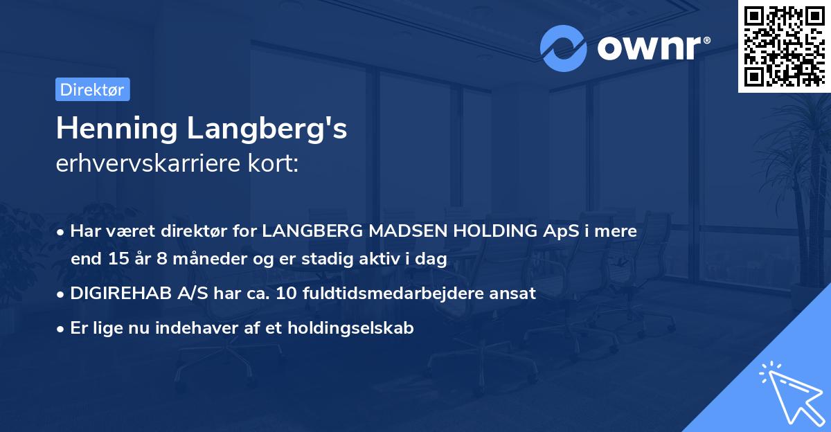 Henning Langberg's erhvervskarriere kort