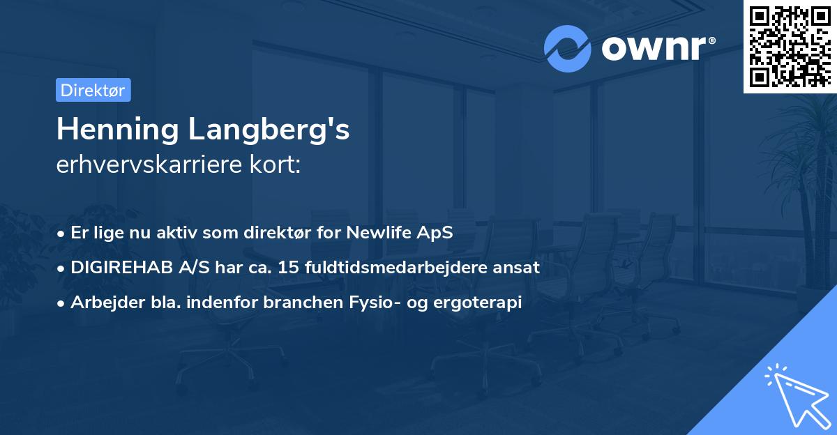 Henning Langberg's erhvervskarriere kort