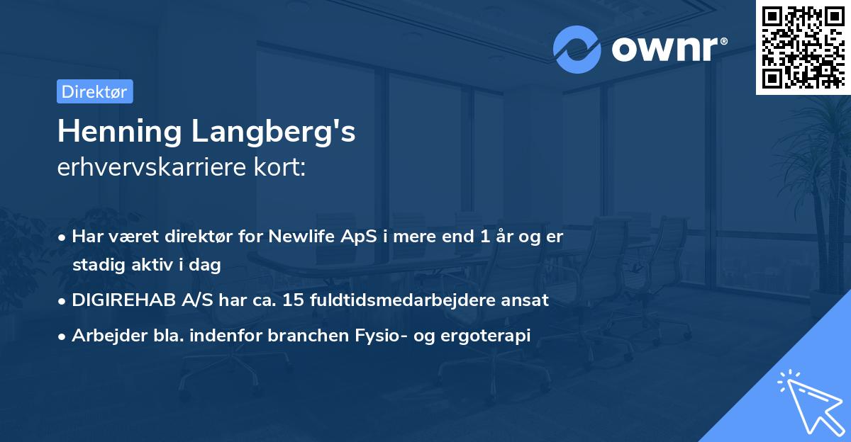 Henning Langberg's erhvervskarriere kort