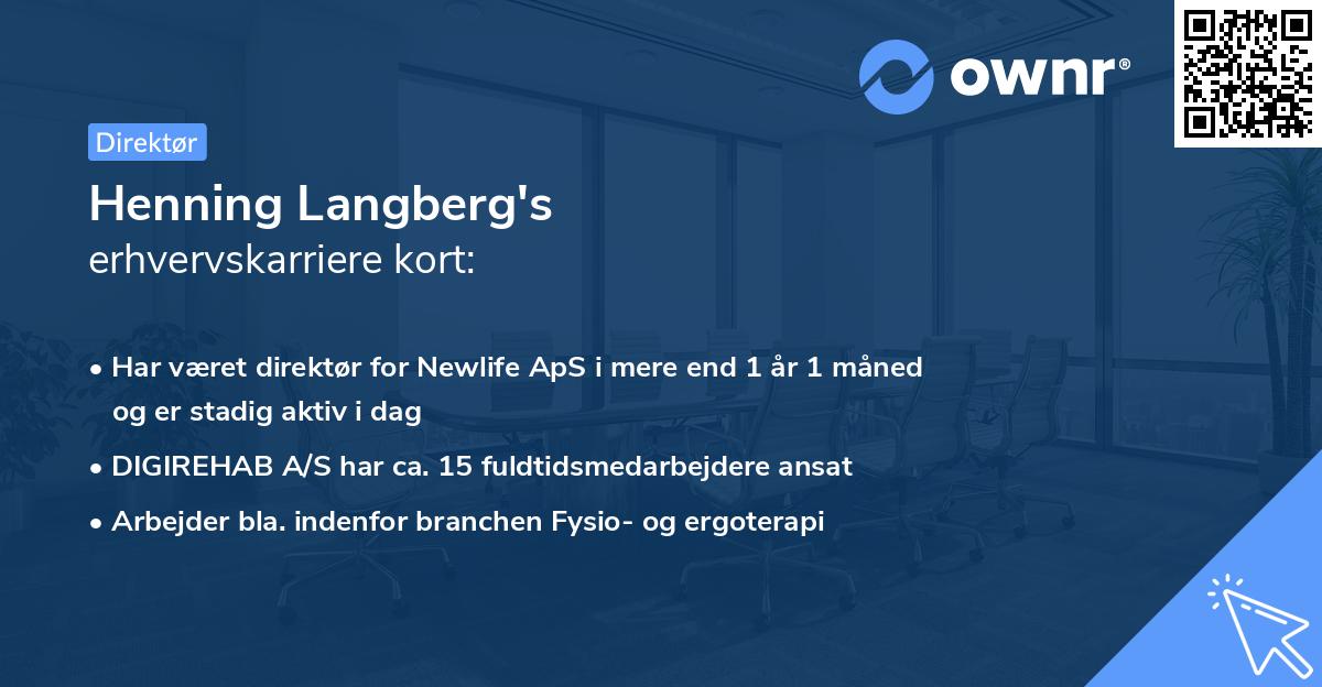 Henning Langberg's erhvervskarriere kort