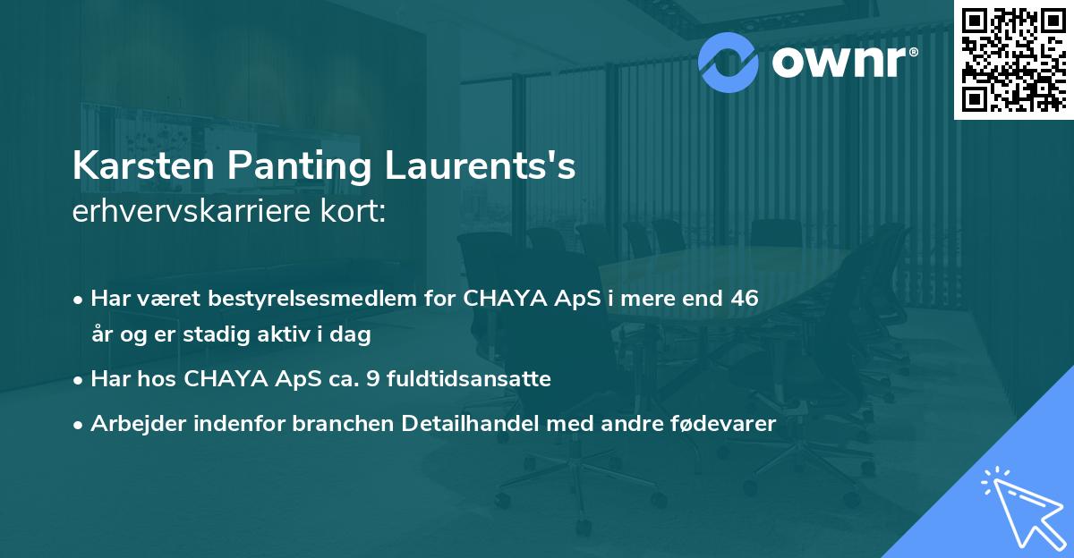 Karsten Panting Laurents's erhvervskarriere kort