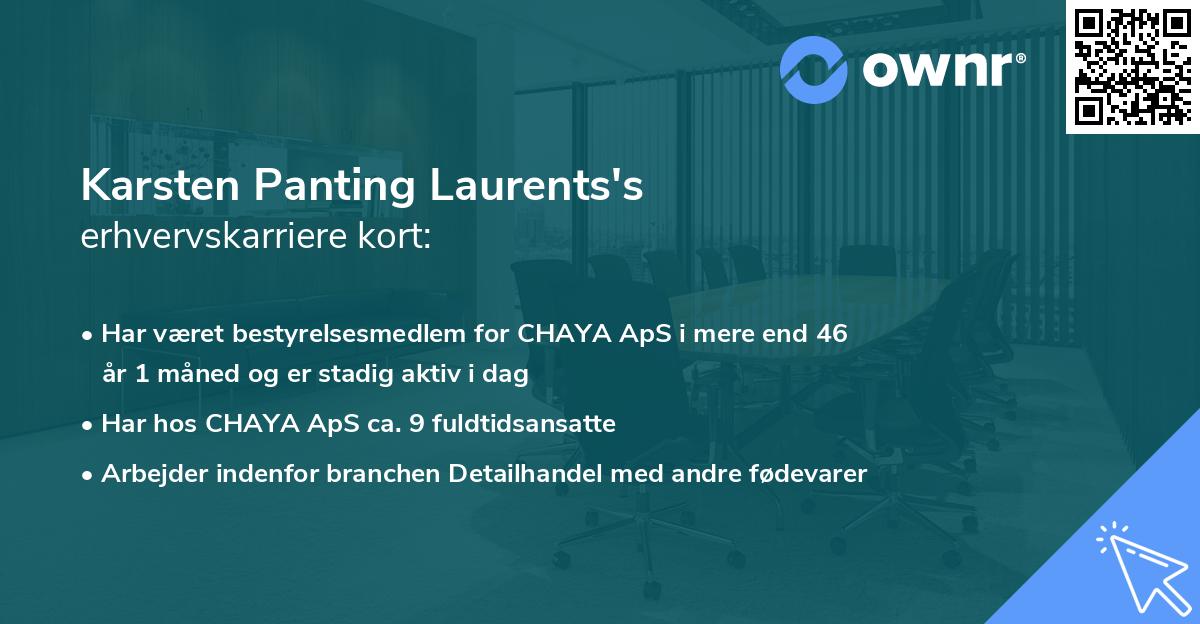 Karsten Panting Laurents's erhvervskarriere kort