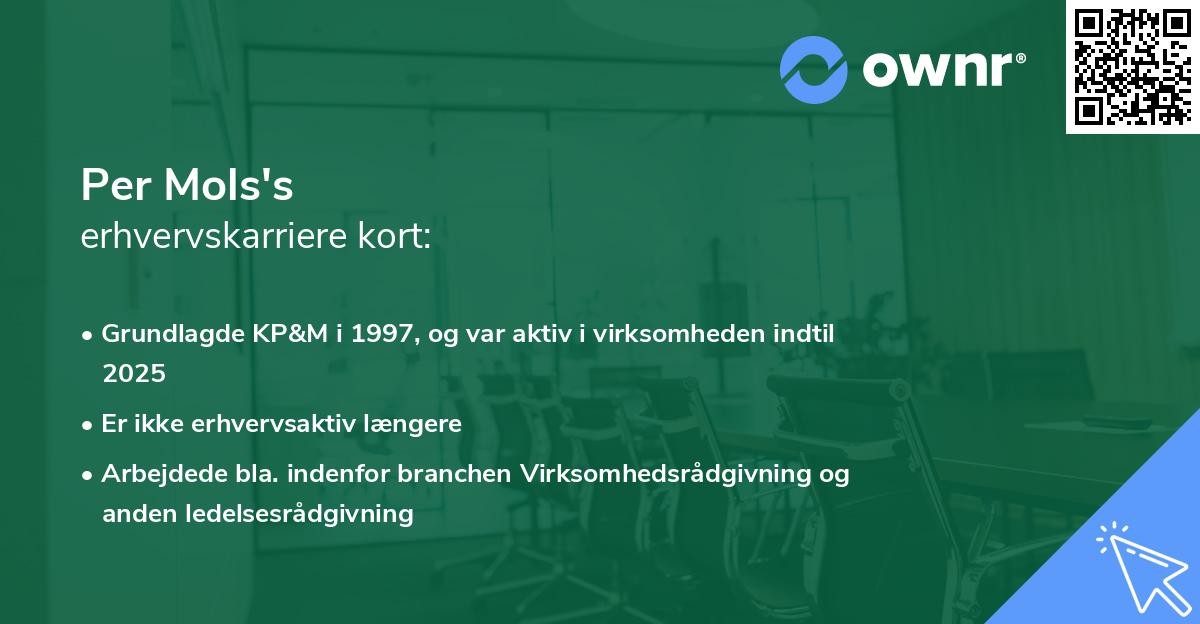 Per Mols's erhvervskarriere kort