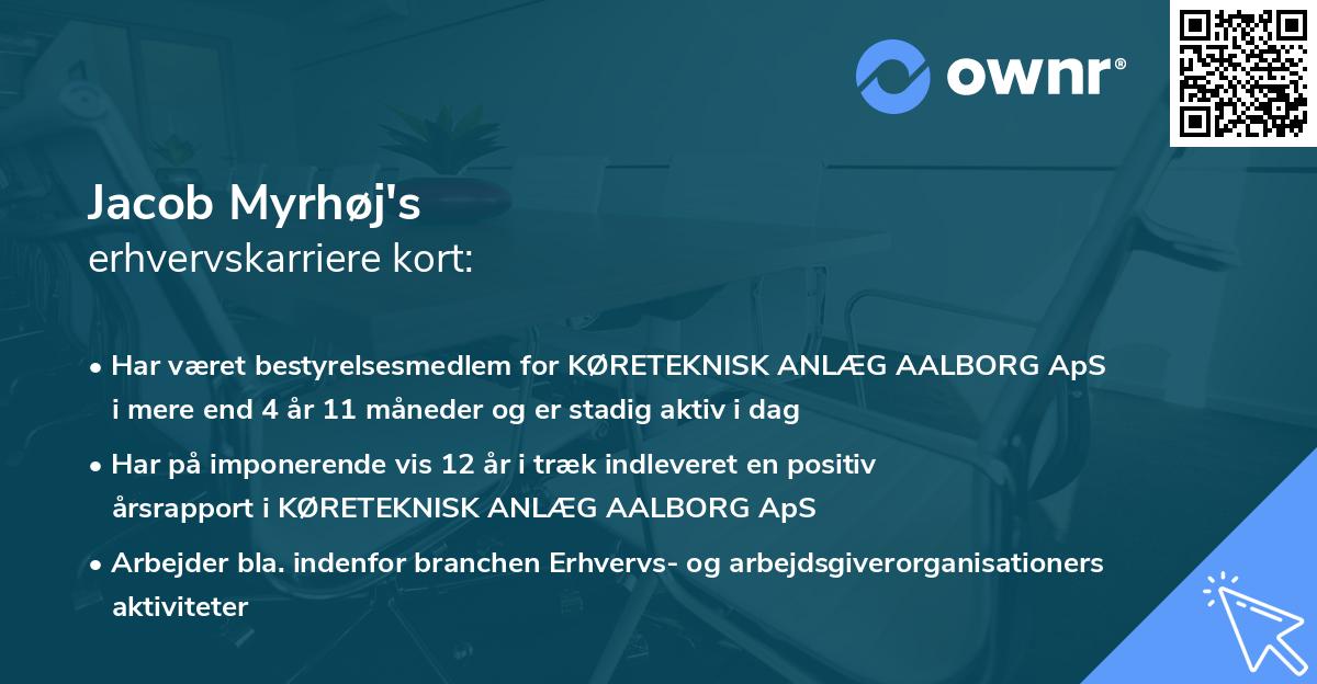 Jacob Myrhøj's erhvervskarriere kort