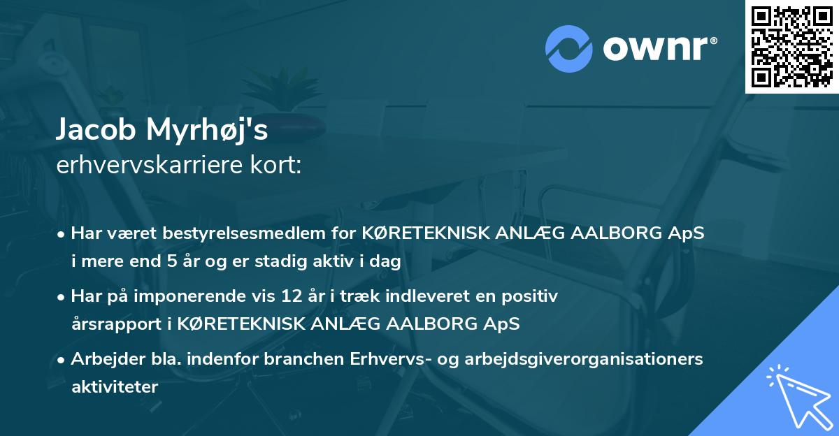 Jacob Myrhøj's erhvervskarriere kort