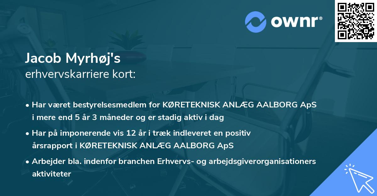 Jacob Myrhøj's erhvervskarriere kort