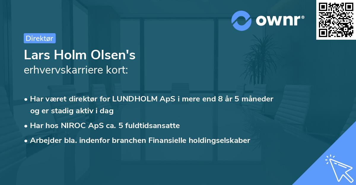Lars Holm Olsen's erhvervskarriere kort