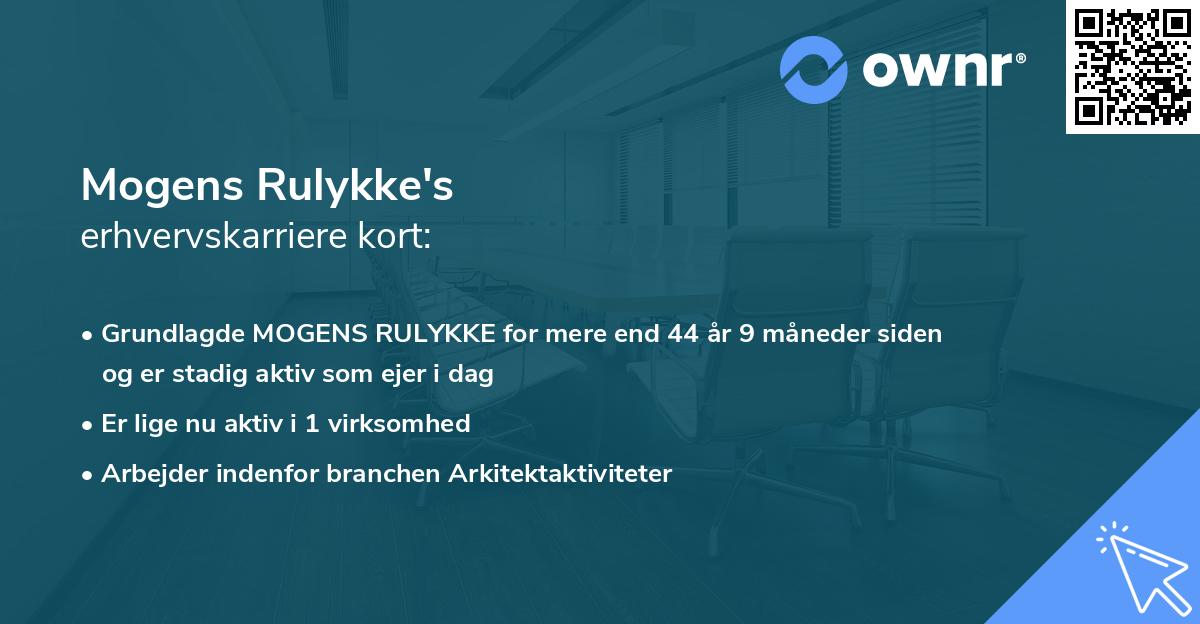 Mogens Rulykke's erhvervskarriere kort