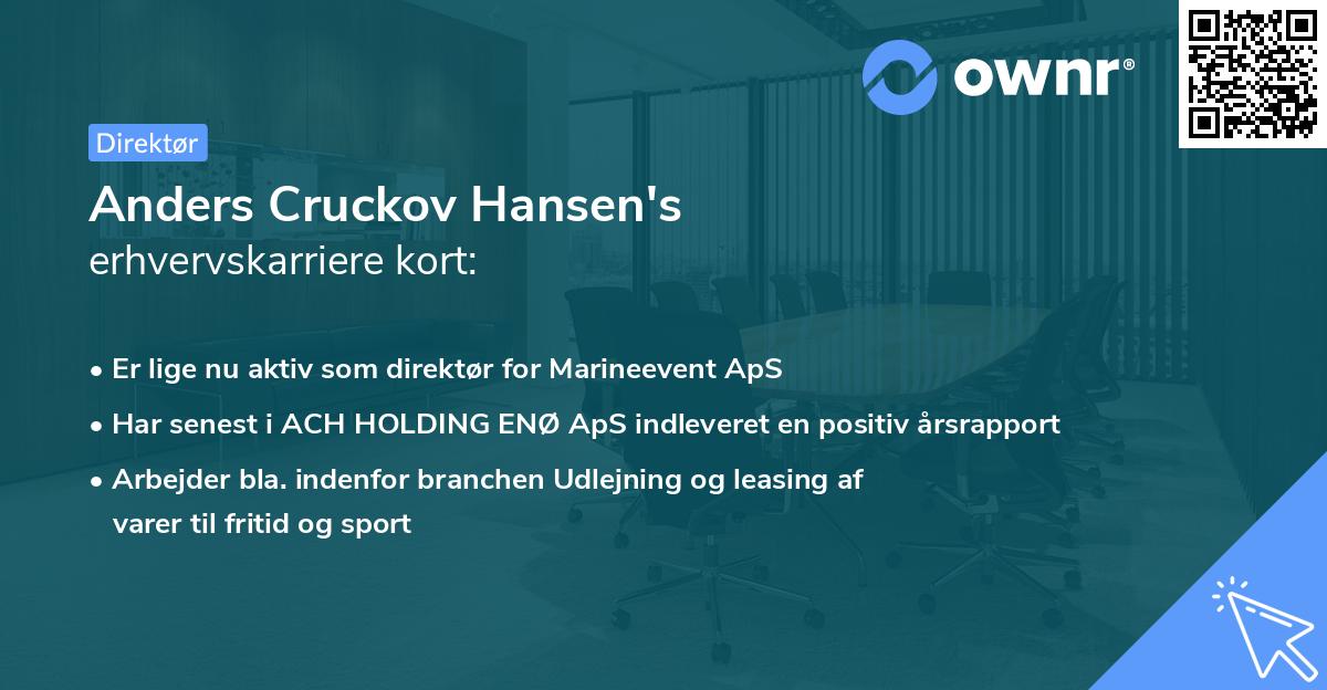 Anders Cruckov Hansen's erhvervskarriere kort