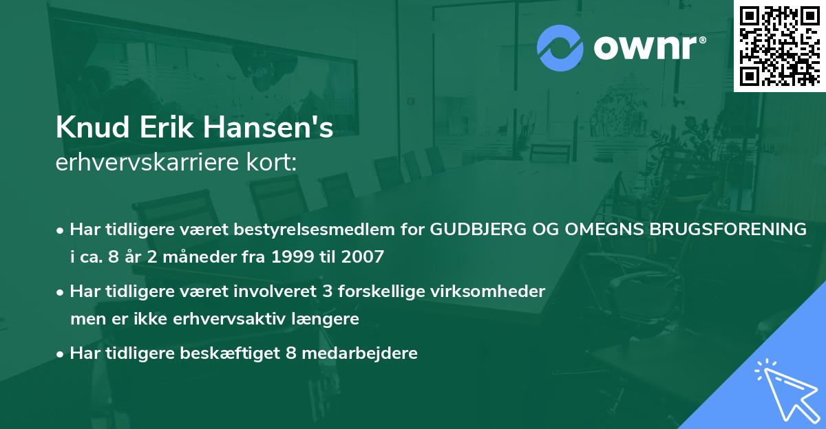 Knud Erik Hansen's erhvervskarriere kort
