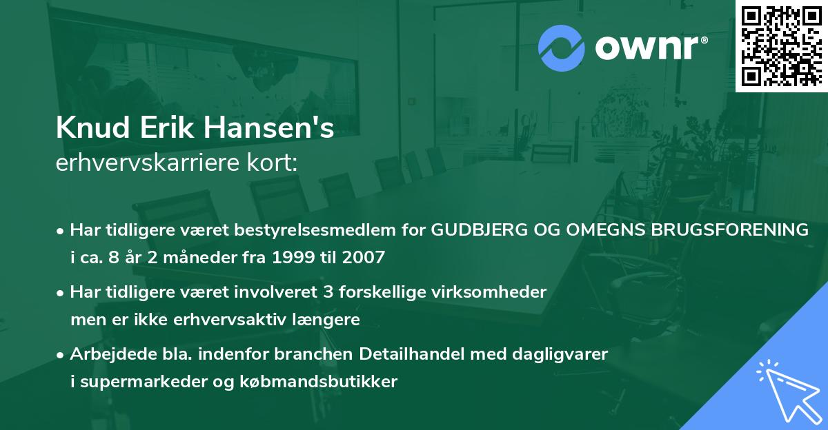 Knud Erik Hansen's erhvervskarriere kort