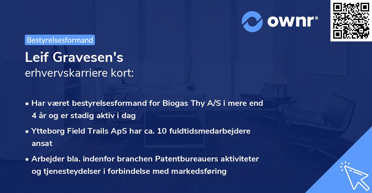 Leif Gravesen's erhvervskarriere kort