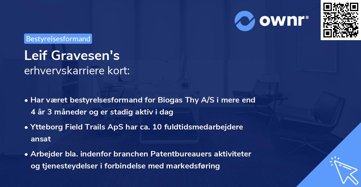 Leif Gravesen's erhvervskarriere kort