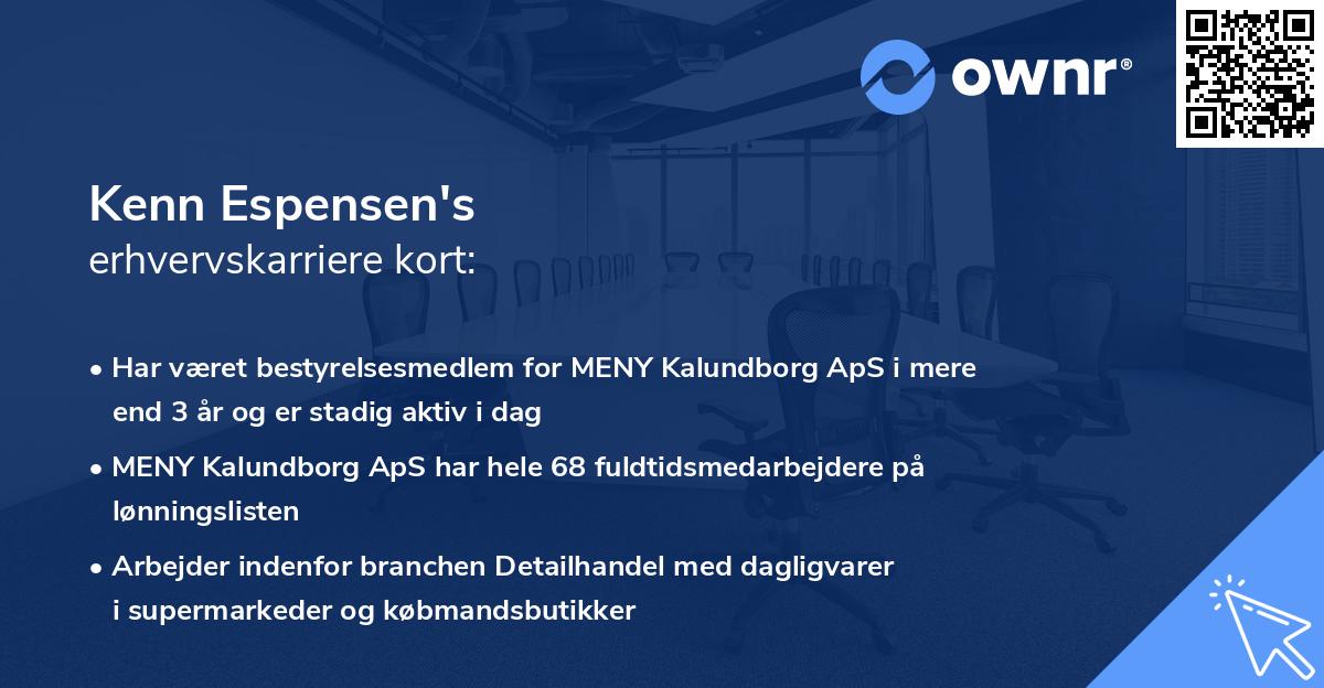 Kenn Espensen's erhvervskarriere kort