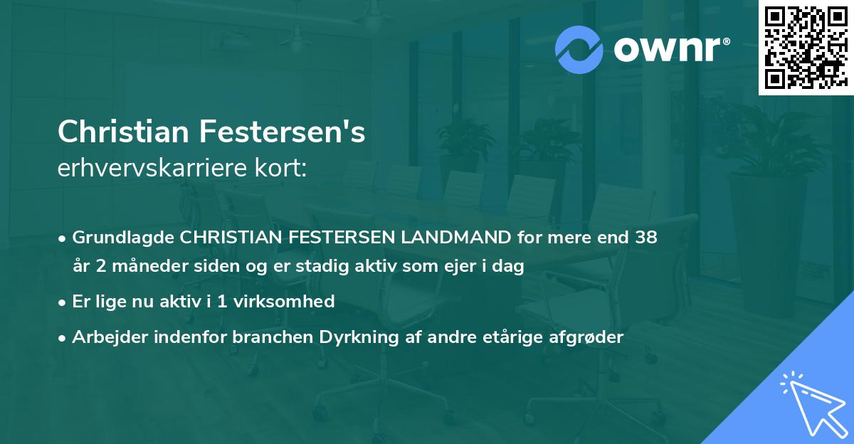 Christian Festersen's erhvervskarriere kort