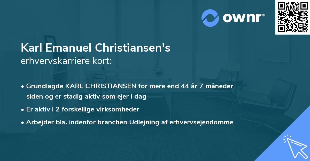 Karl Emanuel Christiansen's erhvervskarriere kort