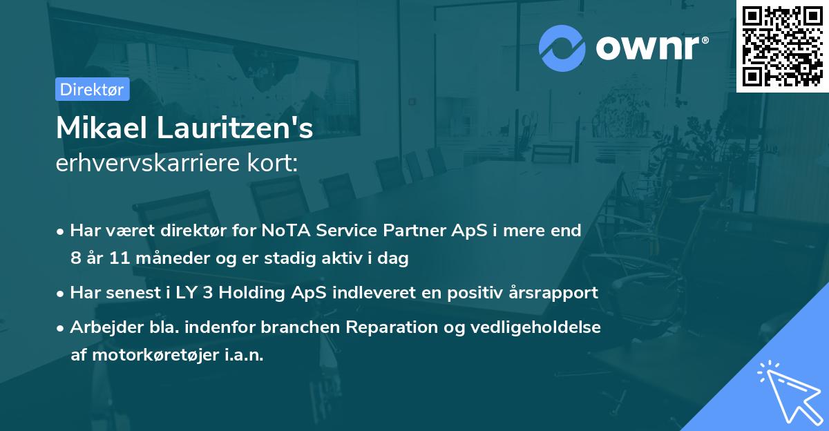 Mikael Lauritzen's erhvervskarriere kort