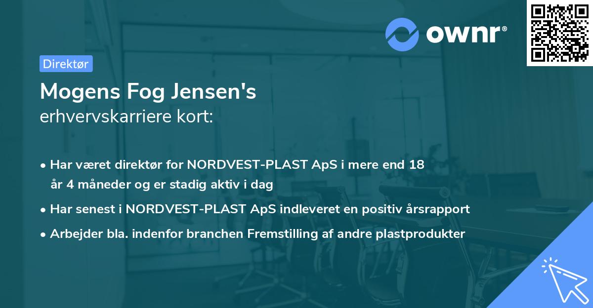 Mogens Fog Jensen's erhvervskarriere kort