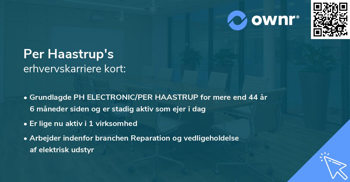 Per Haastrup's erhvervskarriere kort