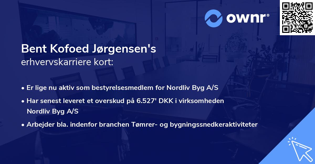 Bent Kofoed Jørgensen's erhvervskarriere kort