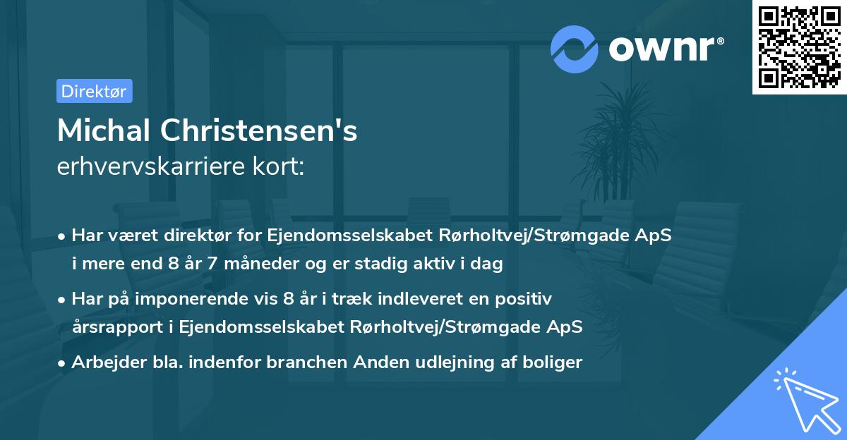 Michal Christensen's erhvervskarriere kort