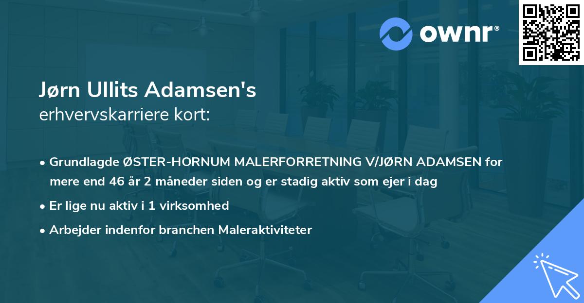 Jørn Ullits Adamsen's erhvervskarriere kort