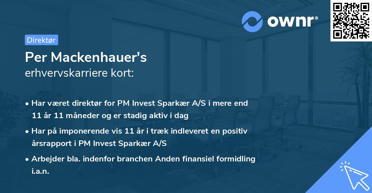 Per Mackenhauer's erhvervskarriere kort