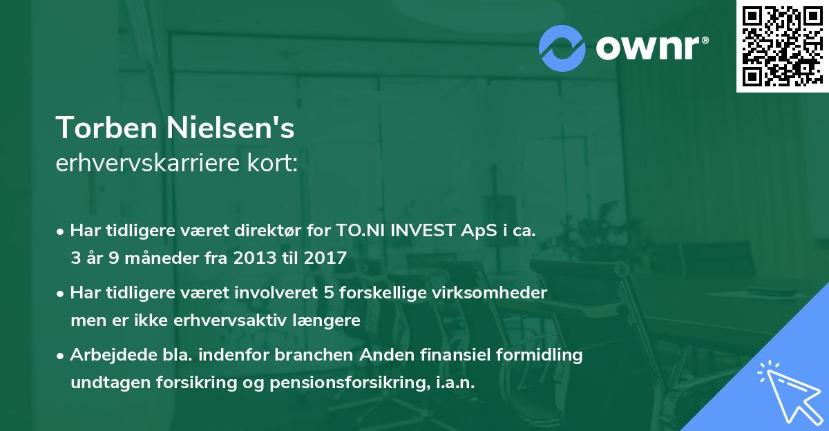 Torben Nielsen's erhvervskarriere kort