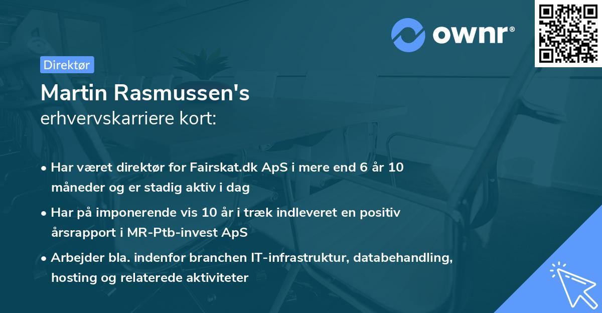 Martin Rasmussen's erhvervskarriere kort