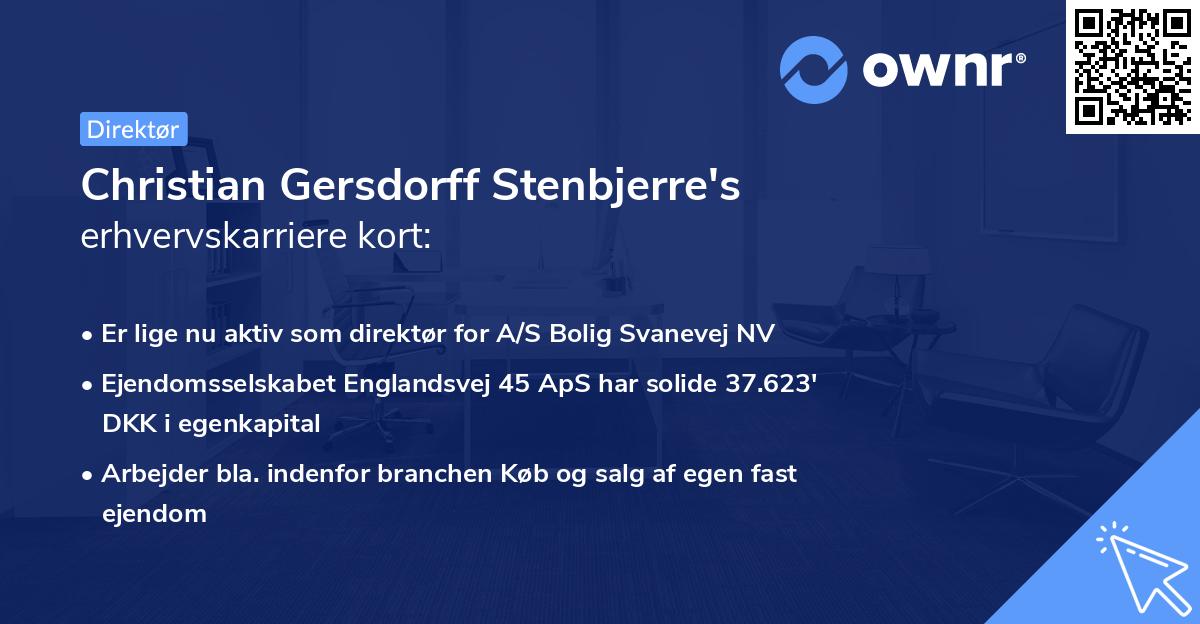 Christian Gersdorff Stenbjerre's erhvervskarriere kort
