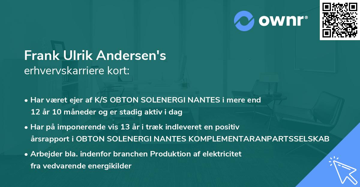 Frank Ulrik Andersen's erhvervskarriere kort