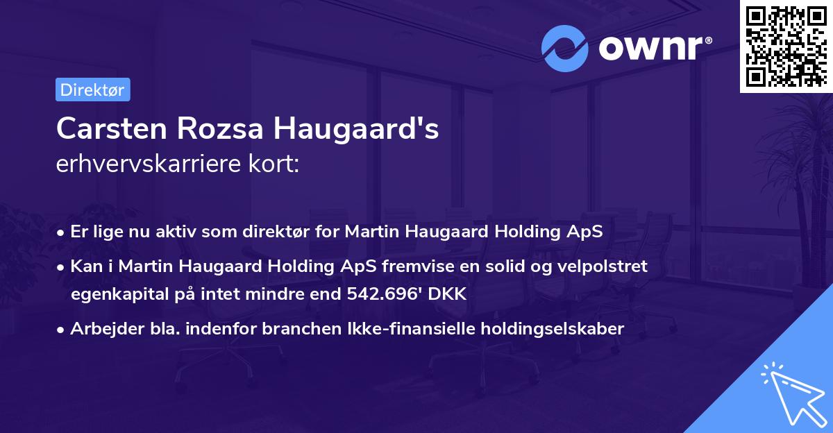 Carsten Rozsa Haugaard's erhvervskarriere kort
