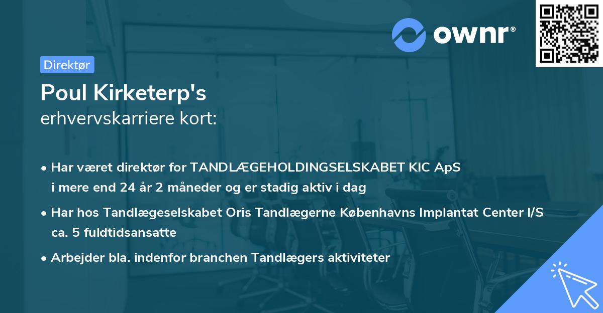 Poul Kirketerp's erhvervskarriere kort